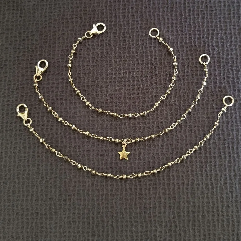 ✨️HP✨️ Dainty Gold💛 Pyrite Bracelet Trio3️⃣ - NWOT
